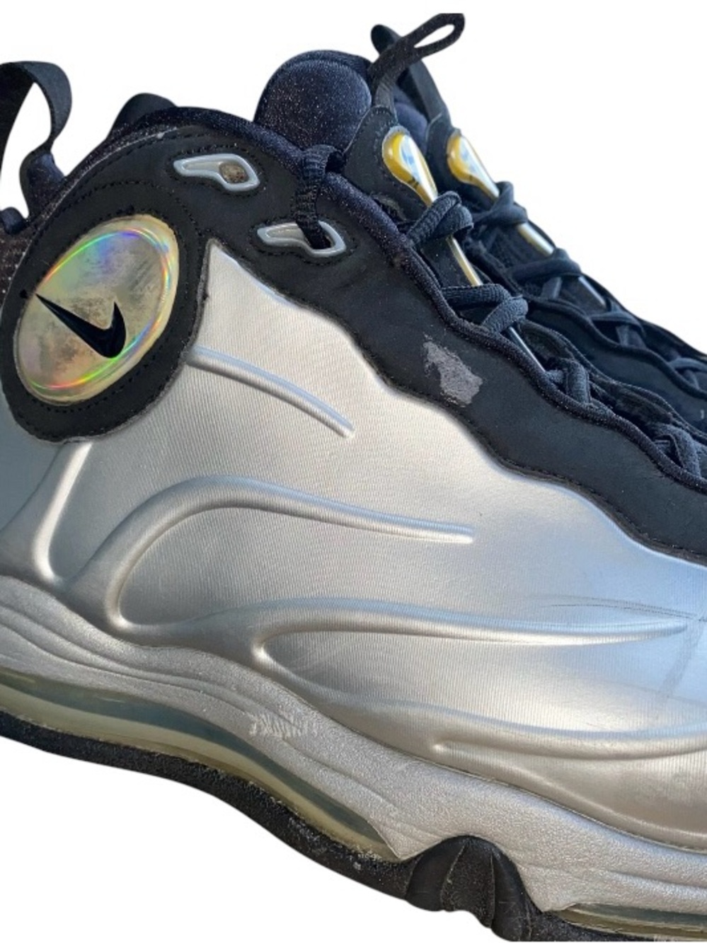 MENS Size 10 Nike Total Air Foamposite Max 2011 Metallic Silver VTG 472498-040 - Picture 3 of 13